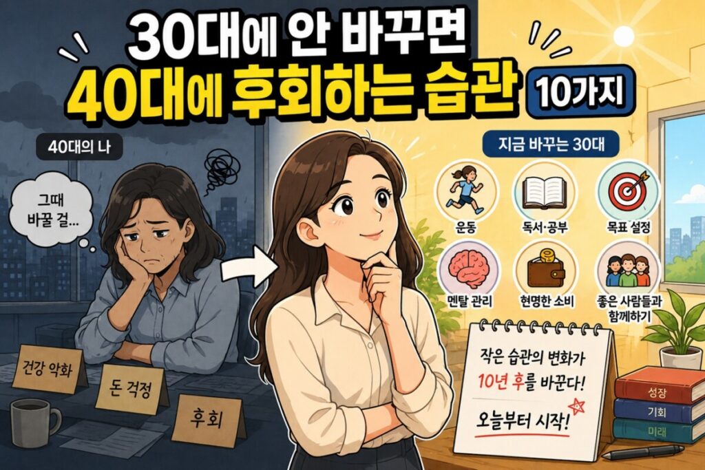 30대 습관 변화로 40대 후회 막기 썸네일 이미지