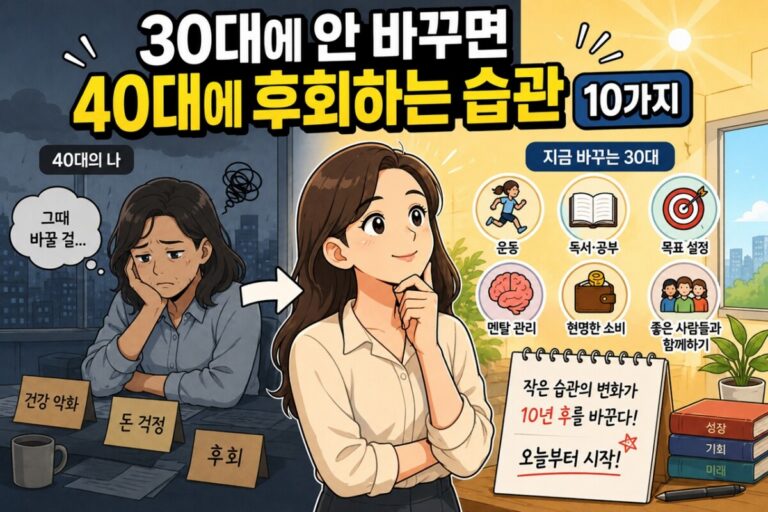 30대 습관 변화로 40대 후회 막기 썸네일 이미지