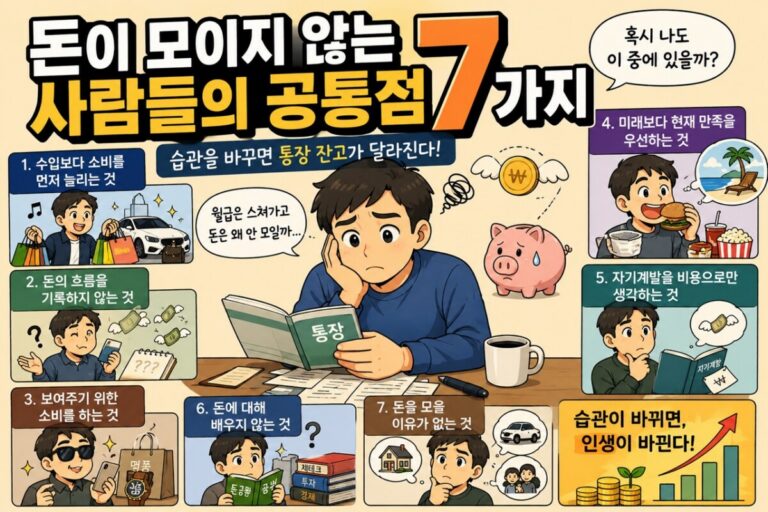 돈이 모이지 않는 사람들의 공통점 썸네일 이미지