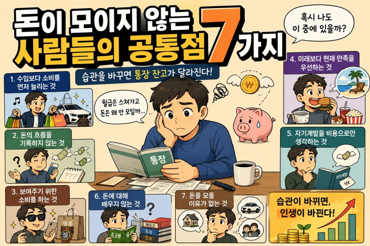돈이 모이지 않는 사람들의 공통점 썸네일 이미지