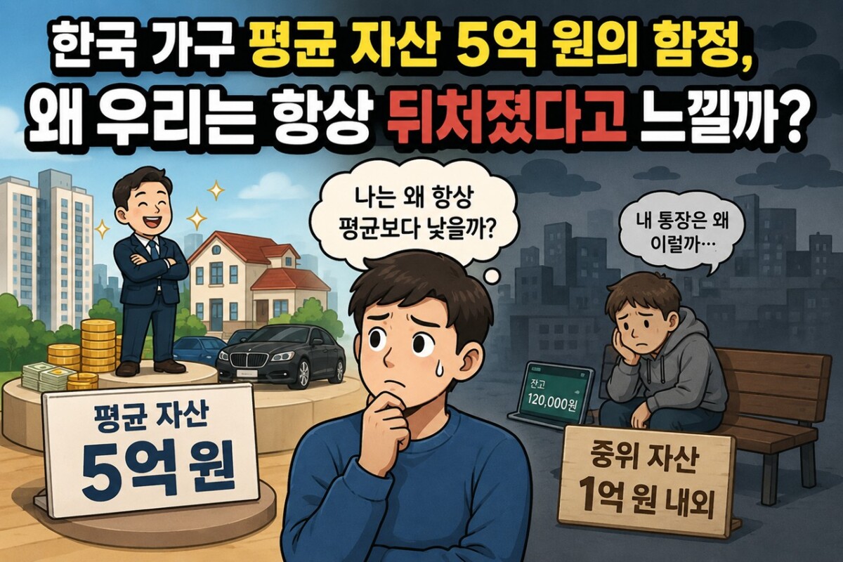 한국 가구 평균 자산의 격차 썸네일 이미지