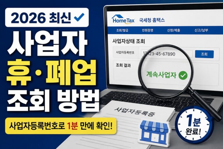 사업자휴폐업조회 방법 썸네일 이미지