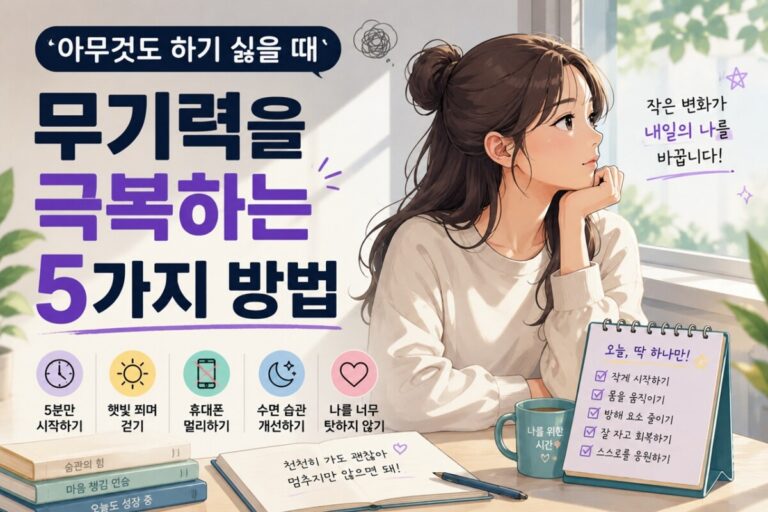 아무것도 하기 싫을때 무기력 극복 방법 썸네일 이미지