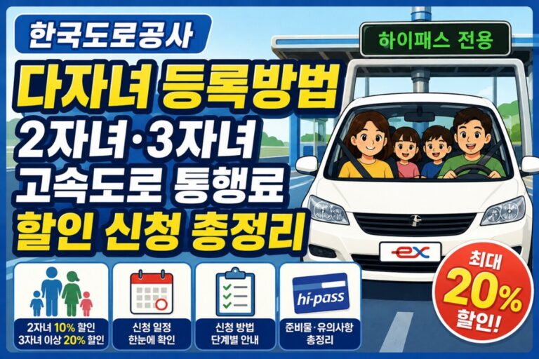 한국도로공사 다자녀 등록방법 썸네일 이미지